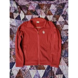 Columbia Oklahoma University Jacket Mens Large Red Fleece Full Zip Sooners‎